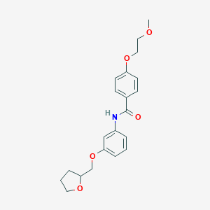 molecular formula C21H25NO5 B250376 4-(2-methoxyethoxy)-N-[3-(tetrahydro-2-furanylmethoxy)phenyl]benzamide 