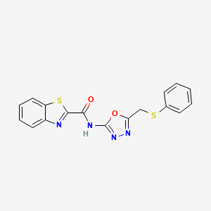 N-(5-((phenylthio)methyl)-1,3,4-oxadiazol-2-yl)benzo[d]thiazole-2-carboxamide