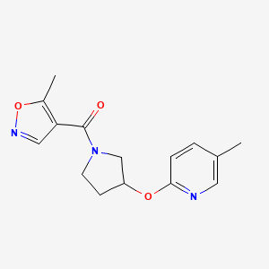 (5-Methylisoxazol-4-yl)(3-((5-methylpyridin-2-yl)oxy)pyrrolidin-1-yl)methanone