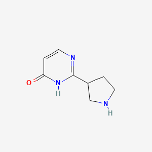 molecular formula C8H11N3O B2503767 2-(Pyrrolidin-3-yl)-3,4-dihydropyrimidin-4-one CAS No. 1780140-45-5