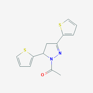 molecular formula C13H12N2OS2 B2503780 1-(3,5-di(thiophen-2-yl)-4,5-dihydro-1H-pyrazol-1-yl)ethanone CAS No. 511237-75-5
