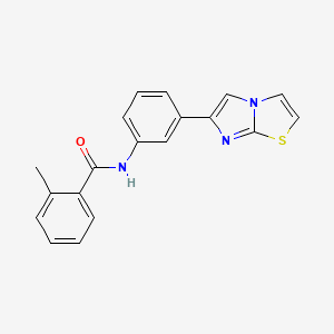 molecular formula C19H15N3OS B2503782 N-(3-(咪唑并[2,1-b]噻唑-6-基)苯基)-2-甲基苯甲酰胺 CAS No. 667910-87-4