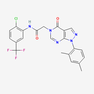 molecular formula C22H17ClF3N5O2 B2503784 N-(2-氯-5-(三氟甲基)苯基)-2-(1-(2,4-二甲苯基)-4-氧代-1H-吡唑并[3,4-d]嘧啶-5(4H)-基)乙酰胺 CAS No. 895005-15-9