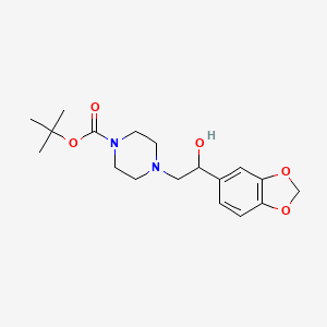 molecular formula C18H26N2O5 B2503802 叔丁基4-[2-(1,3-苯并二氧杂环-5-基)-2-羟乙基]哌嗪-1-羧酸酯 CAS No. 1338668-72-6