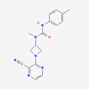 molecular formula C17H18N6O B2503805 1-[1-(3-Cyanopyrazin-2-yl)azetidin-3-yl]-1-methyl-3-(4-methylphenyl)urea CAS No. 2380100-90-1