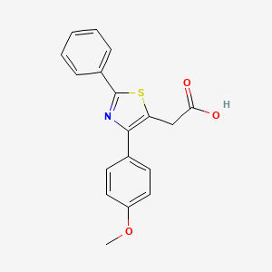 molecular formula C18H15NO3S B2503812 [4-(4-Methoxyphenyl)-2-phenyl-1,3-thiazol-5-yl]acetic acid CAS No. 23821-59-2