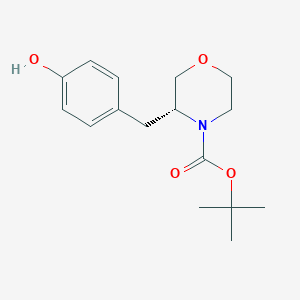 molecular formula C16H23NO4 B2503814 叔丁基(3R)-3-[(4-羟基苯基)甲基]吗啉-4-羧酸酯 CAS No. 2377004-32-3