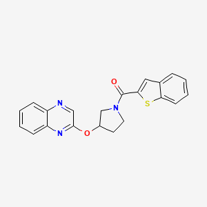 molecular formula C21H17N3O2S B2503816 2-{[1-(1-Benzothiophene-2-carbonyl)pyrrolidin-3-yl]oxy}quinoxaline CAS No. 2097912-65-5