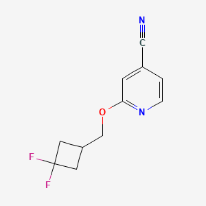 molecular formula C11H10F2N2O B2503817 2-[(3,3-Difluorocyclobutyl)methoxy]pyridine-4-carbonitrile CAS No. 2309541-42-0