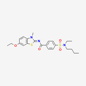molecular formula C23H29N3O4S2 B2503819 (E)-4-(N-丁基-N-乙基磺酰胺)-N-(6-乙氧基-3-甲基苯并[d]噻唑-2(3H)-亚甲基)苯甲酰胺 CAS No. 683260-43-7