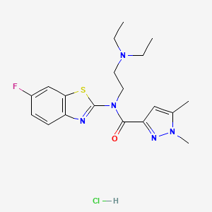 N-(2-(diethylamino)ethyl)-N-(6-fluorobenzo[d]thiazol-2-yl)-1,5-dimethyl-1H-pyrazole-3-carboxamide hydrochloride