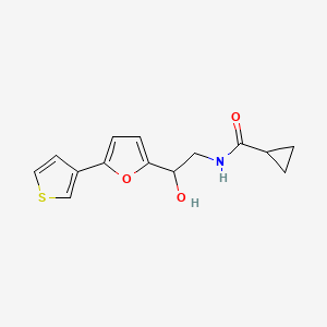 molecular formula C14H15NO3S B2503823 N-(2-hydroxy-2-(5-(thiophen-3-yl)furan-2-yl)ethyl)cyclopropanecarboxamide CAS No. 2034568-44-8