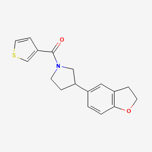 molecular formula C17H17NO2S B2503827 3-(2,3-二氢-1-苯并呋喃-5-基)-1-(噻吩-3-羰基)吡咯烷 CAS No. 2097868-79-4