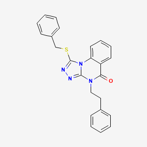molecular formula C24H20N4OS B2503831 1-(benzylthio)-4-phenethyl-[1,2,4]triazolo[4,3-a]quinazolin-5(4H)-one CAS No. 1111196-73-6