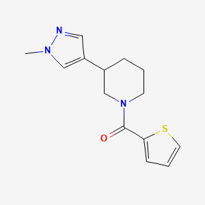 molecular formula C14H17N3OS B2503836 [3-(1-Methylpyrazol-4-yl)piperidin-1-yl]-thiophen-2-ylmethanone CAS No. 2320176-93-8
