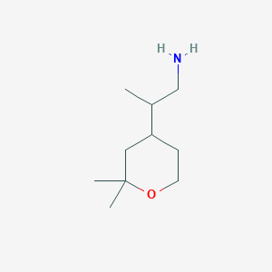 molecular formula C10H21NO B2503843 2-(2,2-Dimethyloxan-4-yl)propan-1-amine CAS No. 2248326-15-8