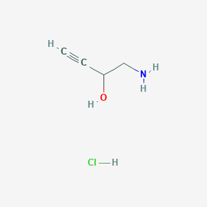 molecular formula C4H8ClNO B2503850 1-Aminobut-3-yn-2-ol;hydrochloride CAS No. 2109405-82-3