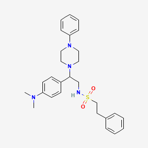 N-(2-(4-(dimethylamino)phenyl)-2-(4-phenylpiperazin-1-yl)ethyl)-2-phenylethanesulfonamide