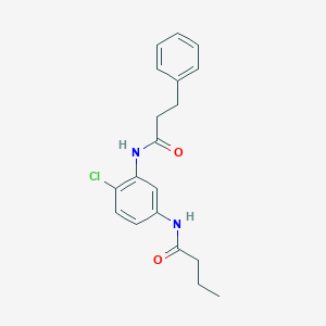 molecular formula C19H21ClN2O2 B250386 N-{4-chloro-3-[(3-phenylpropanoyl)amino]phenyl}butanamide 