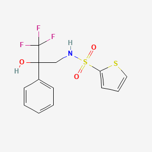 molecular formula C13H12F3NO3S2 B2503863 N-(3,3,3-trifluoro-2-hydroxy-2-phenylpropyl)thiophene-2-sulfonamide CAS No. 1795413-42-1