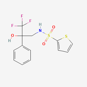 molecular formula C13H12F3NO3S2 B2503863 N-(3,3,3-trifluoro-2-hidroxi-2-fenilpropil)tiofeno-2-sulfonamida CAS No. 1795413-42-1