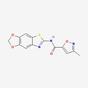 molecular formula C13H9N3O4S B2503866 N-([1,3]dioxolo[4',5':4,5]benzo[1,2-d]thiazol-6-yl)-3-methylisoxazole-5-carboxamide CAS No. 946205-15-8
