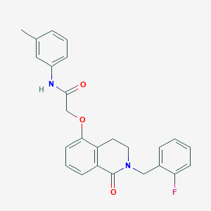 molecular formula C25H23FN2O3 B2503867 2-[[2-[(2-fluorophenyl)methyl]-1-oxo-3,4-dihydroisoquinolin-5-yl]oxy]-N-(3-methylphenyl)acetamide CAS No. 850907-05-0