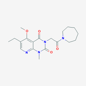 molecular formula C19H26N4O4 B2503871 3-(2-(氮杂环戊-1-基)-2-氧代乙基)-6-乙基-5-甲氧基-1-甲基吡啶并[2,3-d]嘧啶-2,4(1H,3H)-二酮 CAS No. 941897-77-4
