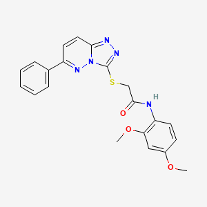 molecular formula C21H19N5O3S B2503884 N-(2,4-dimethoxyphenyl)-2-((6-phenyl-[1,2,4]triazolo[4,3-b]pyridazin-3-yl)thio)acetamide CAS No. 894062-62-5