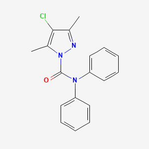 4-chloro-3,5-dimethyl-N,N-diphenyl-1H-pyrazole-1-carboxamide
