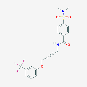 molecular formula C20H19F3N2O4S B2503890 4-(N,N-二甲基磺酰氨基)-N-(4-(3-(三氟甲基)苯氧基)丁-2-炔-1-基)苯甲酰胺 CAS No. 1421527-08-3