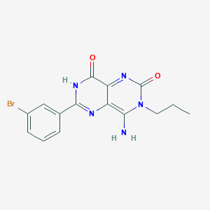 molecular formula C15H14BrN5O2 B2503891 6-(3-Bromophenyl)-4-imino-3-propyl-1,3,7-trihydro-5,7-diazaquinazoline-2,8-dione CAS No. 1119391-92-2