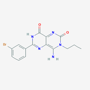 molecular formula C15H14BrN5O2 B2503891 6-(3-溴苯基)-4-亚氨基-3-丙基-1,3,7-三氢-5,7-二氮杂喹唑啉-2,8-二酮 CAS No. 1119391-92-2