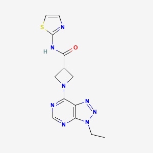 molecular formula C13H14N8OS B2503892 1-(3-乙基-3H-[1,2,3]三唑并[4,5-d]嘧啶-7-基)-N-(噻唑-2-基)氮杂环丙烷-3-甲酰胺 CAS No. 1448125-88-9