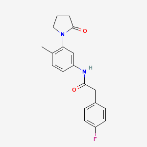 2-(4-fluorophenyl)-N-(4-methyl-3-(2-oxopyrrolidin-1-yl)phenyl)acetamide