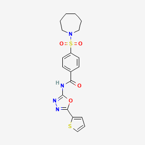 4-(azepan-1-ylsulfonyl)-N-(5-(thiophen-2-yl)-1,3,4-oxadiazol-2-yl)benzamide