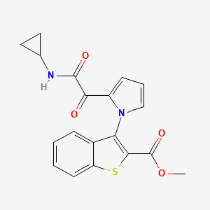 molecular formula C19H16N2O4S B2503903 methyl 3-{2-[2-(cyclopropylamino)-2-oxoacetyl]-1H-pyrrol-1-yl}-1-benzothiophene-2-carboxylate CAS No. 477872-71-2