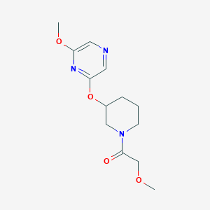 molecular formula C13H19N3O4 B2503904 2-甲氧基-1-(3-((6-甲氧基吡嗪-2-基)氧基)哌啶-1-基)乙酮 CAS No. 2034501-11-4