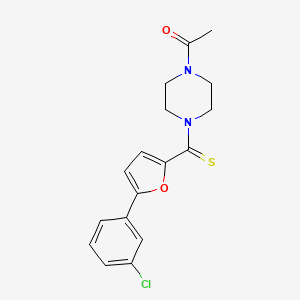 molecular formula C17H17ClN2O2S B2503908 1-(4-(5-(3-Chlorophenyl)furan-2-carbonothioyl)piperazin-1-yl)ethanone CAS No. 459194-39-9