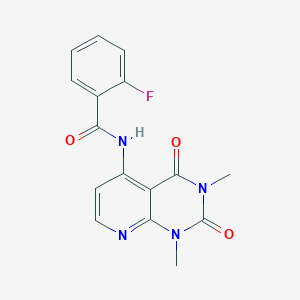 molecular formula C16H13FN4O3 B2503911 N-(1,3-二甲基-2,4-二氧代-1,2,3,4-四氢吡啶并[2,3-d]嘧啶-5-基)-2-氟苯甲酰胺 CAS No. 941882-21-9