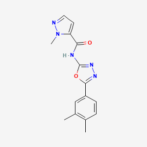 molecular formula C15H15N5O2 B2503918 N-(5-(3,4-dimethylphenyl)-1,3,4-oxadiazol-2-yl)-1-methyl-1H-pyrazole-5-carboxamide CAS No. 1171582-60-7
