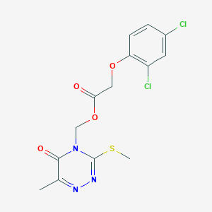 molecular formula C14H13Cl2N3O4S B2503919 (6-Methyl-3-methylsulfanyl-5-oxo-1,2,4-triazin-4-yl)methyl 2-(2,4-dichlorophenoxy)acetate CAS No. 877648-43-6