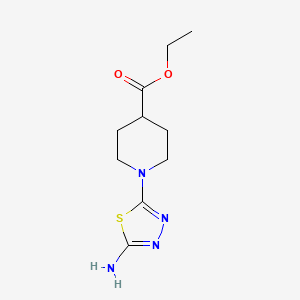 molecular formula C10H16N4O2S B2503921 Ethyl-1-(5-Amino-1,3,4-thiadiazol-2-yl)piperidin-4-carboxylat CAS No. 897769-61-8