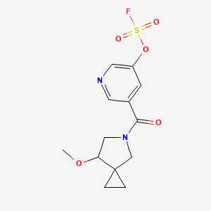 molecular formula C13H15FN2O5S B2503923 5-(5-Fluorosulfonyloxypyridine-3-carbonyl)-7-methoxy-5-azaspiro[2.4]heptane CAS No. 2418669-99-3