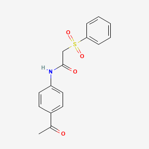 molecular formula C16H15NO4S B2503924 N-(4-acetylphenyl)-2-(phenylsulfonyl)acetamide CAS No. 878986-36-8