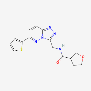 molecular formula C15H15N5O2S B2503932 N-((6-(thiophène-2-yl)-[1,2,4]triazolo[4,3-b]pyridazin-3-yl)méthyl)tétrahydrofuranne-3-carboxamide CAS No. 1903604-97-6