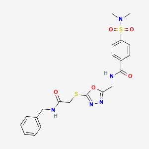 molecular formula C21H23N5O5S2 B2503933 N-((5-((2-(benzylamino)-2-oxoethyl)thio)-1,3,4-oxadiazol-2-yl)methyl)-4-(N,N-dimethylsulfamoyl)benzamide CAS No. 906146-20-1