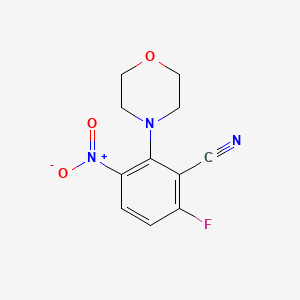molecular formula C11H10FN3O3 B2503934 6-Fluoro-2-morpholin-4-yl-3-nitrobenzonitrile CAS No. 647824-50-8
