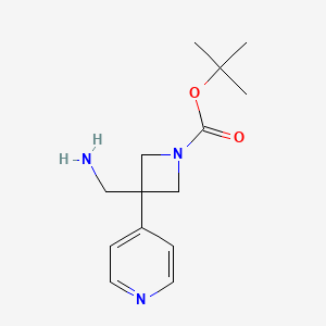 molecular formula C14H21N3O2 B2503941 Tert-butyl 3-(aminomethyl)-3-pyridin-4-ylazetidine-1-carboxylate CAS No. 2385747-47-5