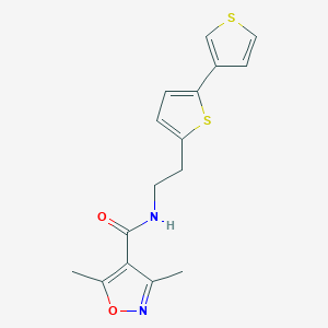 molecular formula C16H16N2O2S2 B2503947 N-(2-([2,3'-bithiophen]-5-yl)ethyl)-3,5-dimethylisoxazole-4-carboxamide CAS No. 2034496-62-1